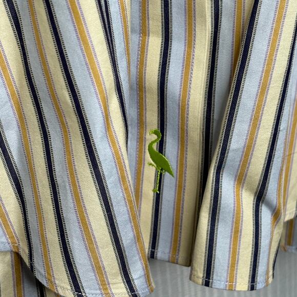 TailorByrd Button Down Mens SZ XL Classic Fit Long Sleeve Striped Gray Blue Tan - Picture 3 of 6